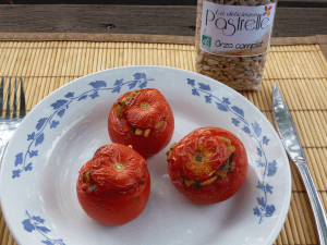 Tomates cuites farcies à l’orzo