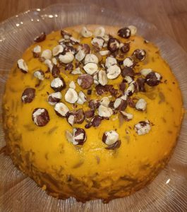 Gâteau de fusilli châtaigne au potimarron et aux noisettes