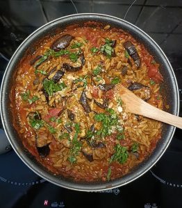 Orzo Roma aux aubergines