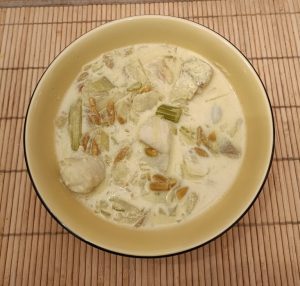 Soupe d’orzo thaï, fenouil et poisson