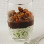 Verrines d’orzo tomate basilic, chèvre frais et tomates confites